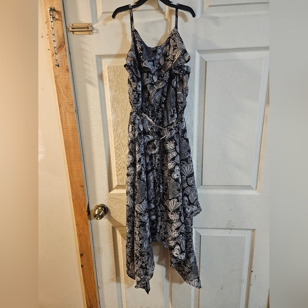 THE CHILDREN'S PLACE GIRLS BUTTERFLY DRESS: BLACK/WHITE: EUC: SIZE XL (14)